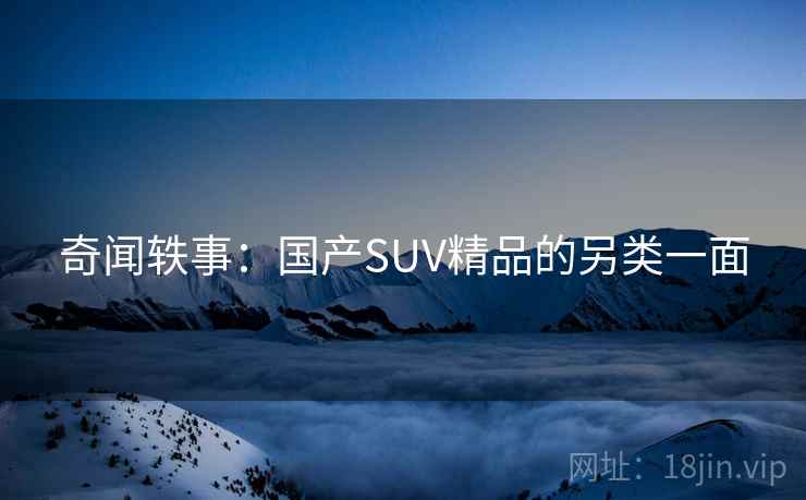 奇闻轶事:国产SUV精品的另类一面 奇闻轶事:国产SUV精品的另类一面